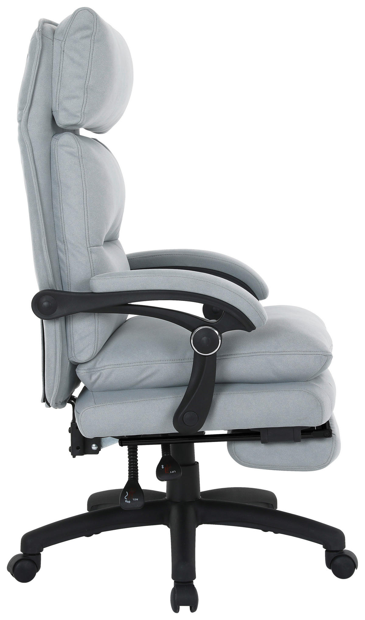 SCAUN DIRECTORIAL  in microfibră gri deschis  - gri deschis/negru, Modern, plastic/metal (63,5/114-122/70cm) - Venda