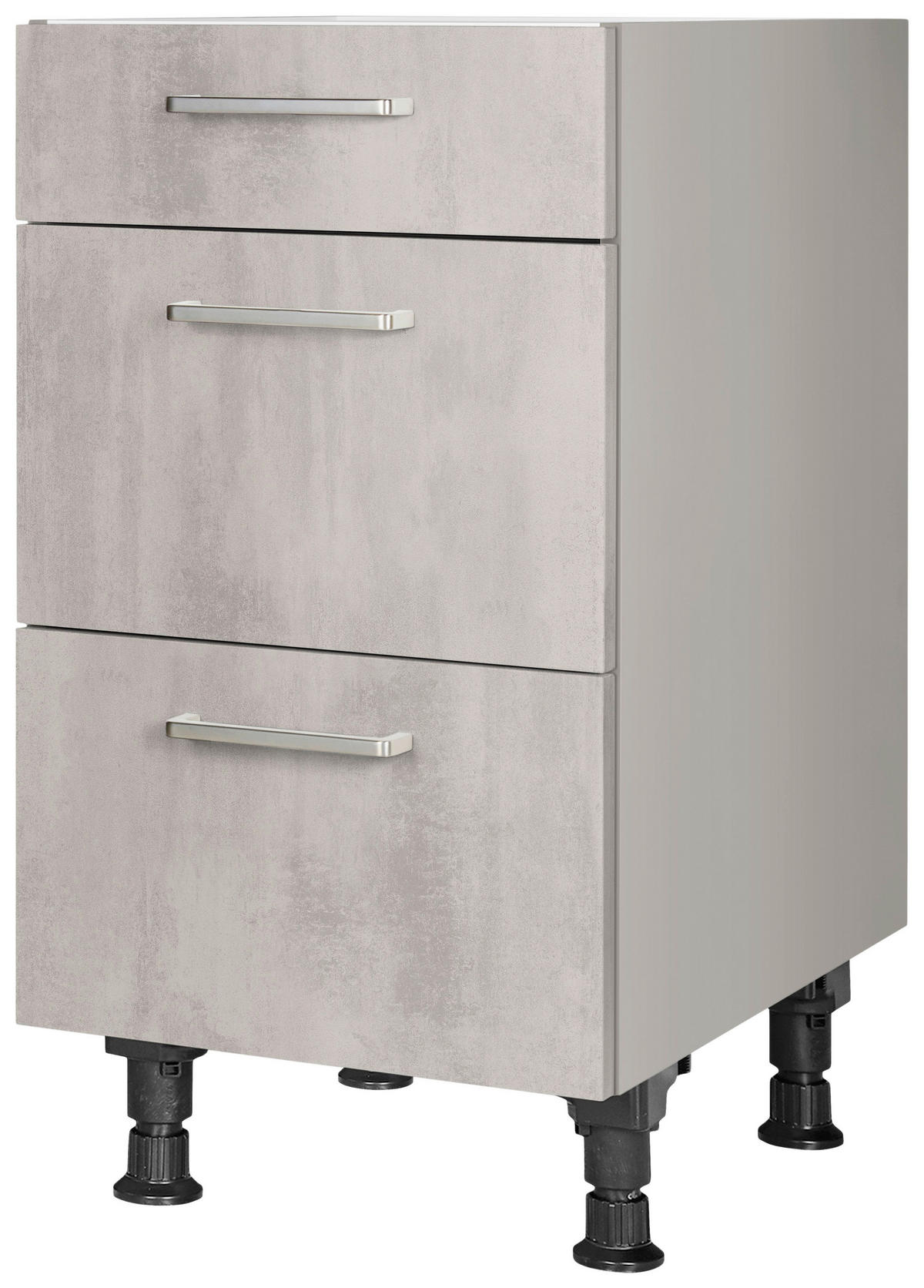 SCHUBKASTENUNTERSCHRANK 45/87/56 cm  in Hellgrau  - Edelstahlfarben/Hellgrau, MODERN, Holzwerkstoff/Metall (45/87/56cm) - Nobilia