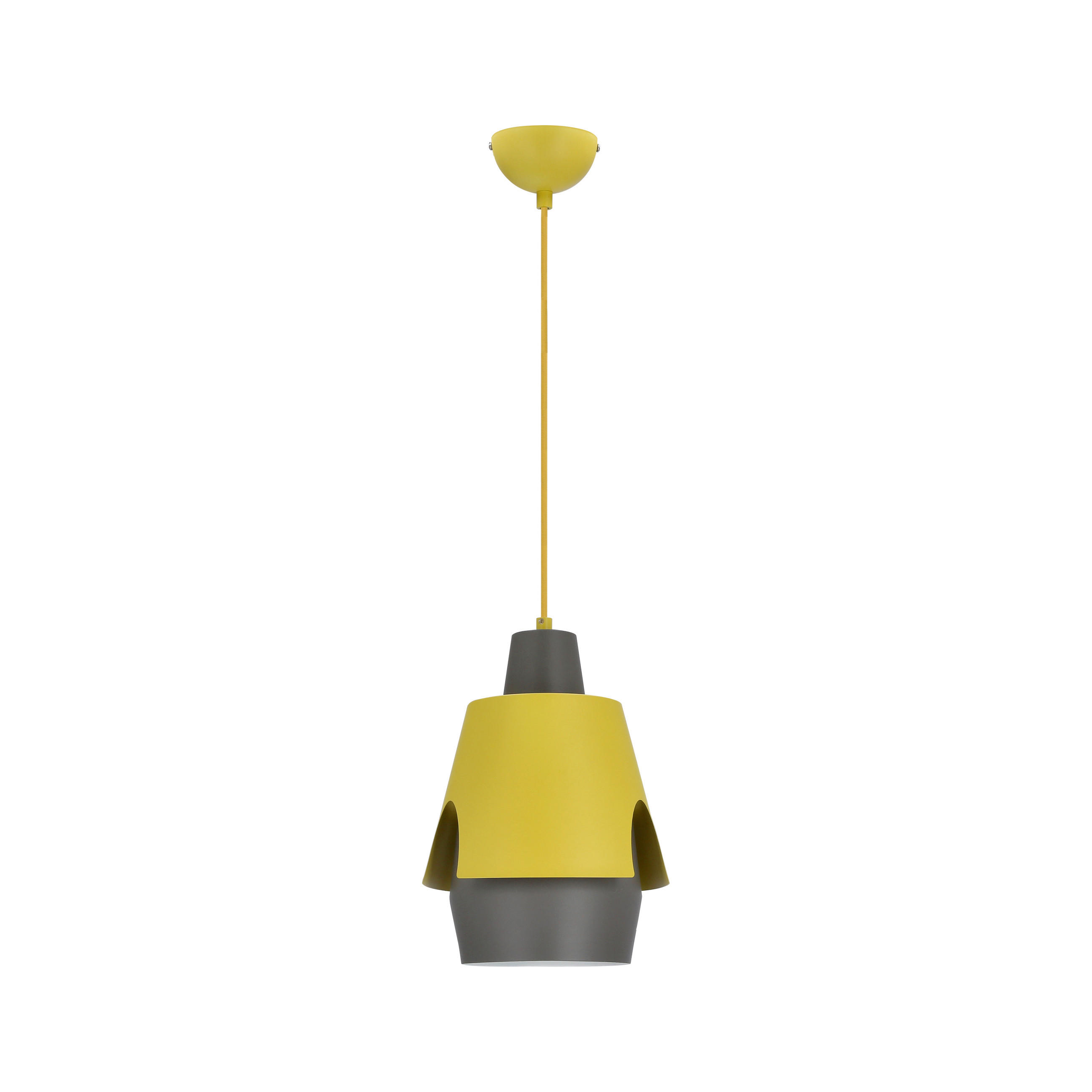PENDELLAMPA Falun 22/22/150 cm  - grå/gul, Design, metall (22/22/150cm)