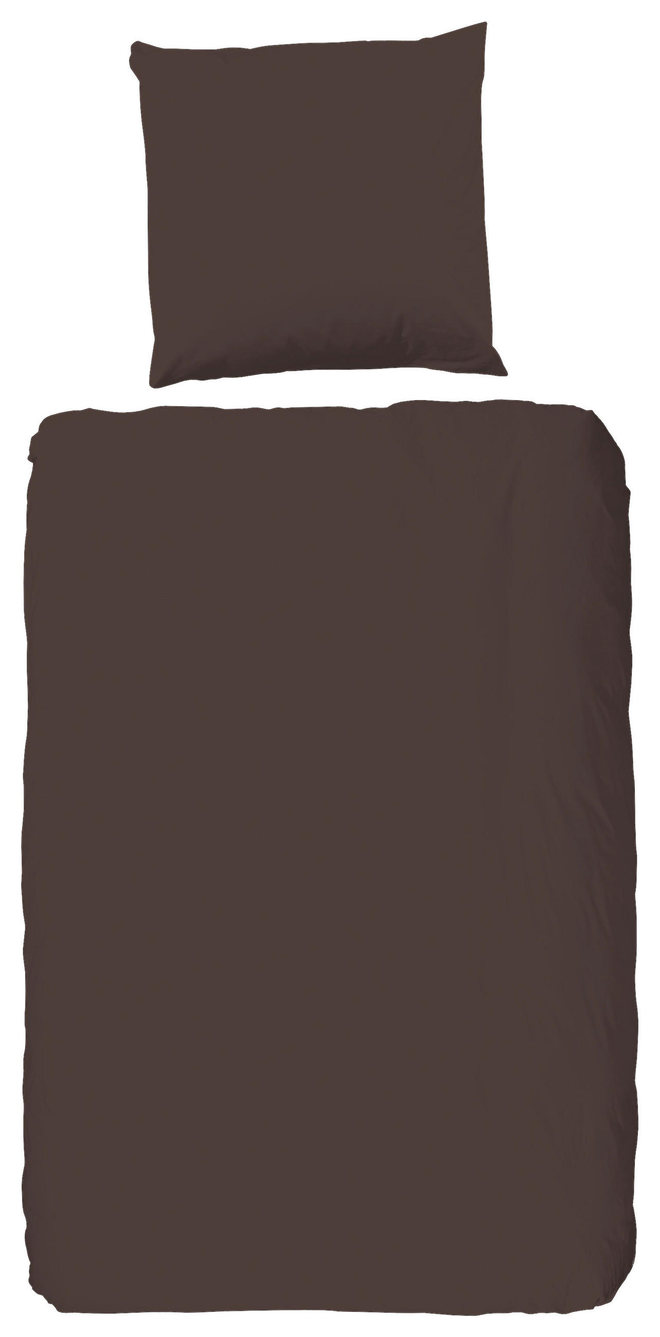 BETTWÄSCHE Uni Dark Chocolate Satin 135/200 cm  - Dunkelbraun, Basics, Textil (135/200cm)