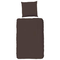 BETTWÄSCHE Uni Dark Chocolate Satin 135/200 cm  - Dunkelbraun, Basics, Textil (135/200cm)