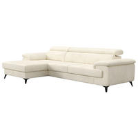 SAROKGARNITÚRA textil krémszínű  - krémszínű/fekete, Basics, textil/fém (169/300cm) - Welnova