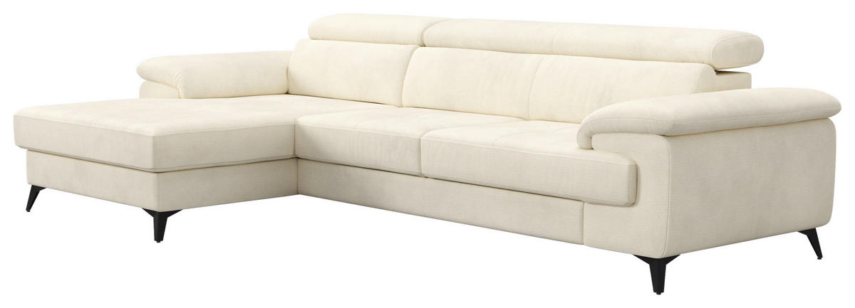 SAROKGARNITÚRA textil krémszínű  - krémszínű/fekete, Basics, textil/fém (169/300cm) - Welnova