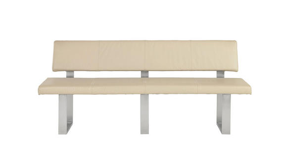 SITZBANK Echtleder Sandfarben - Sandfarben/Edelstahlfarben, Design, Leder/Metall (220cm) - Valnatura