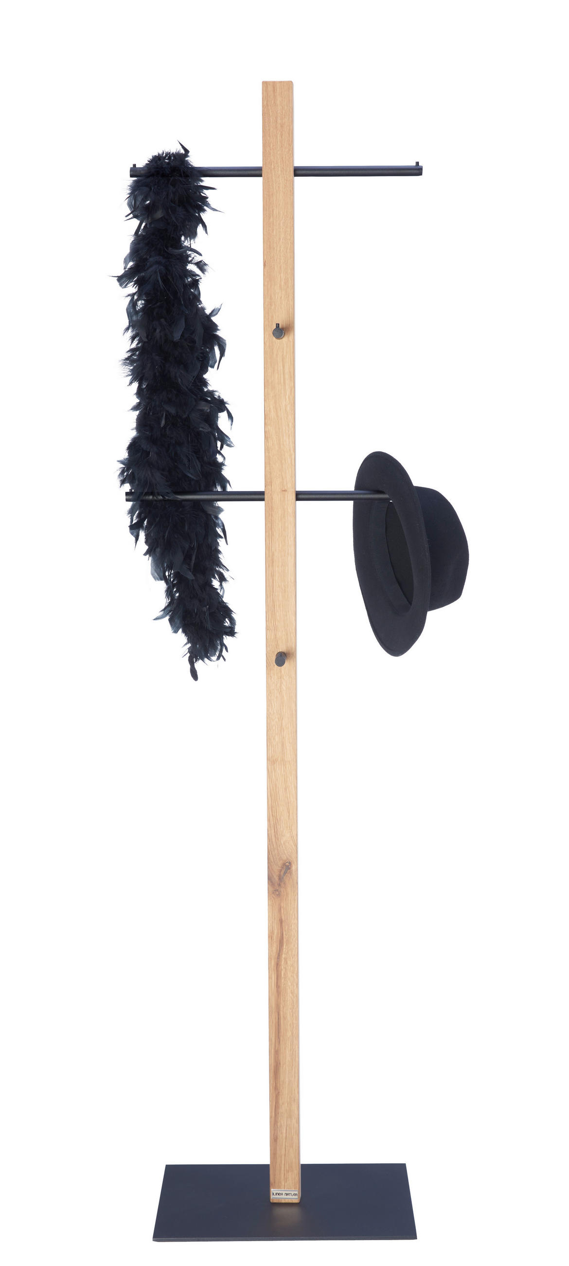 KLÄDSTÄLLNING i svart, ekfärgad 45/174,9/40 cm   - svart/ekfärgad, Natur, trä (45/174,9/40cm) - Linea Natura