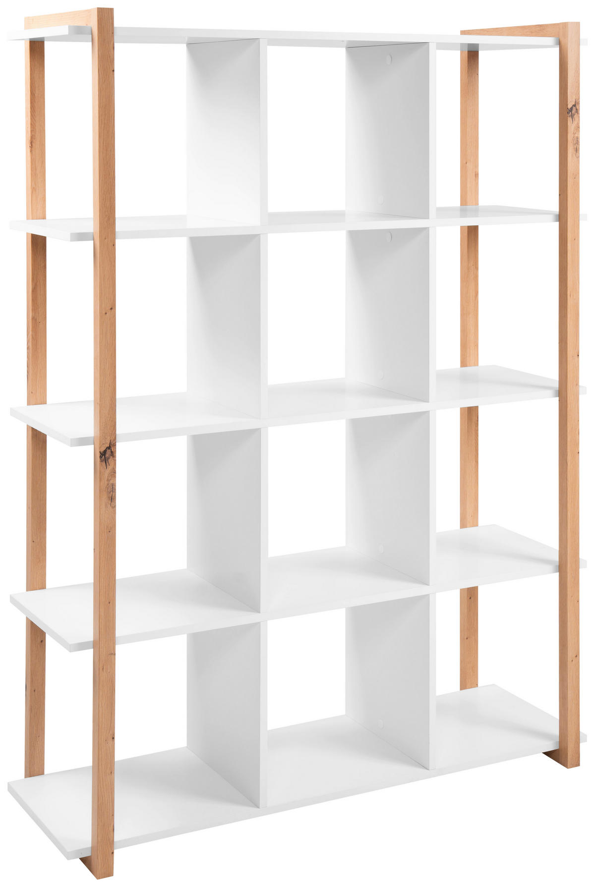 REGAL 107/145/40 cm bela, hrast artisan  - bela/hrast artisan, Design, leseni material (107/145/40cm) - MID.YOU