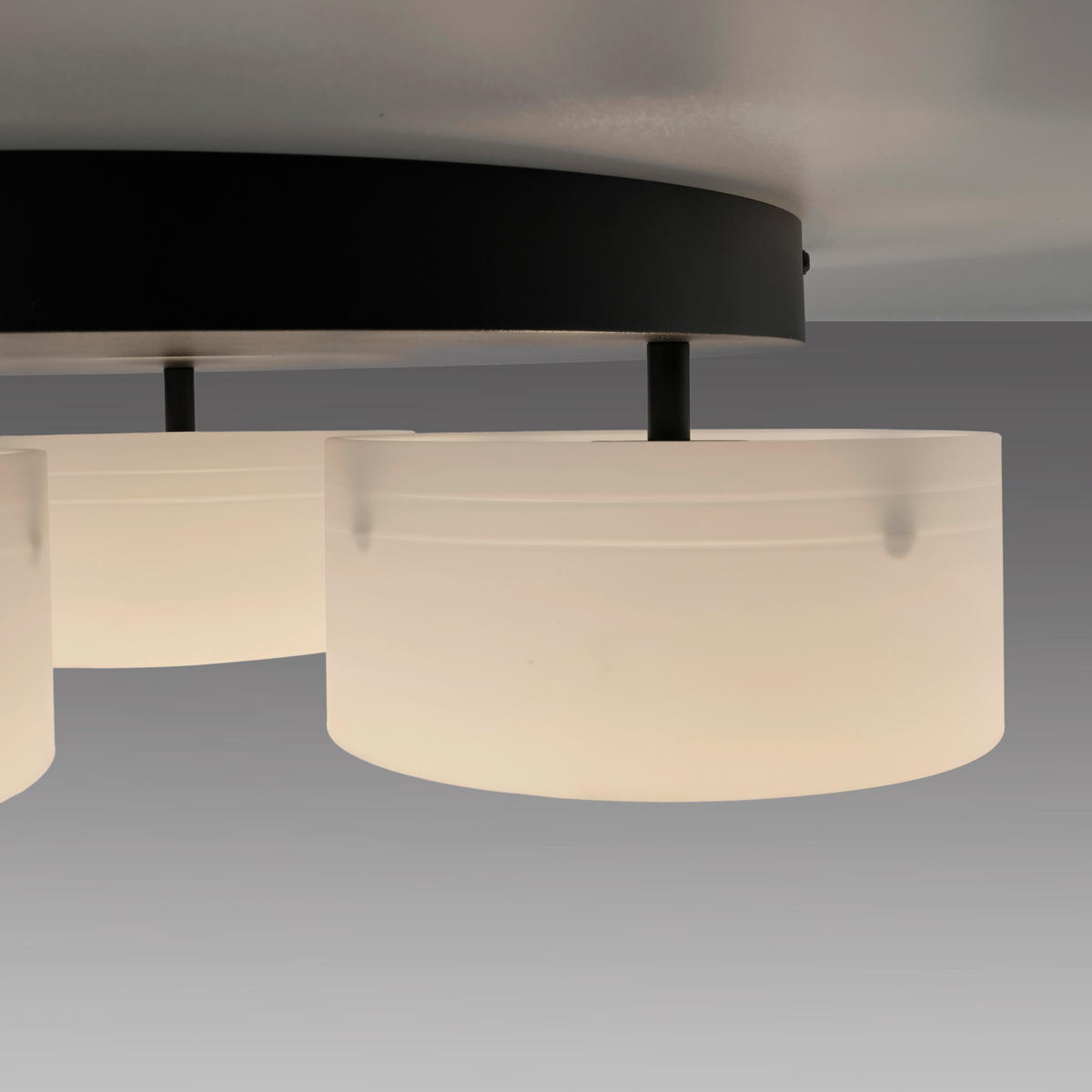 LED-DECKENLEUCHTE Marika 57/57/20 cm   - Schwarz, Design, Glas/Kunststoff (57/57/20cm) - Paul Neuhaus