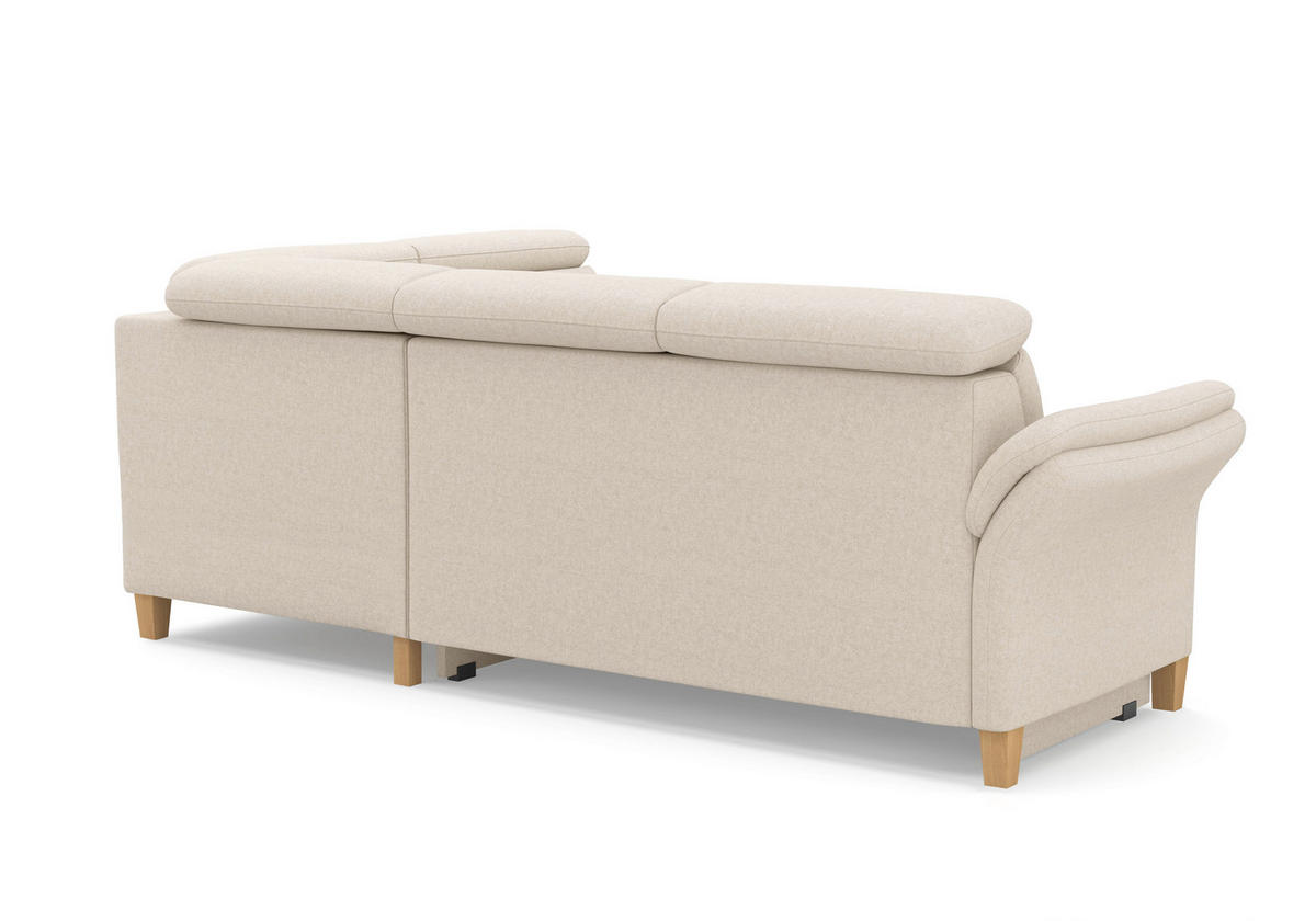 ECKSOFA GLENDALE E Creme Flachgewebe  - Eichefarben/Creme, KONVENTIONELL, Holz/Textil (247/193cm) - Sit & More