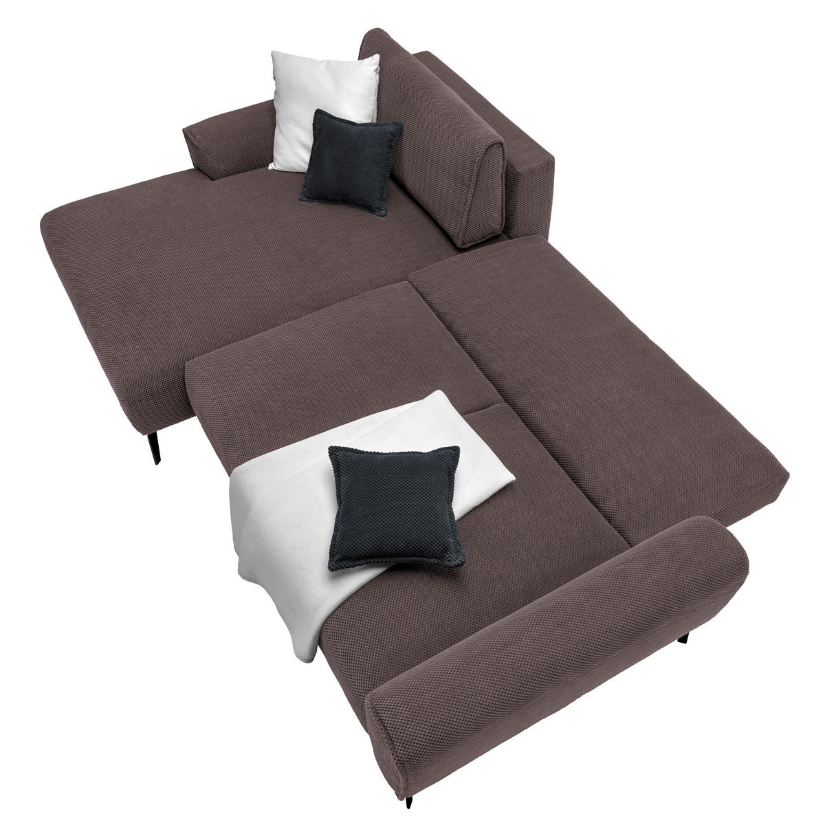 HÖRNSOFFA i vävt tyg brun  - brun/svart, Design, metall/textil (170/272cm) - Livetastic