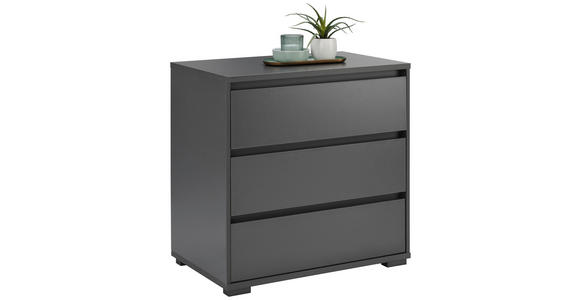 KOMMODE in 80/79/48 cm - Anthrazit, Design, Holzwerkstoff/Kunststoff (80/79/48cm) - Carryhome