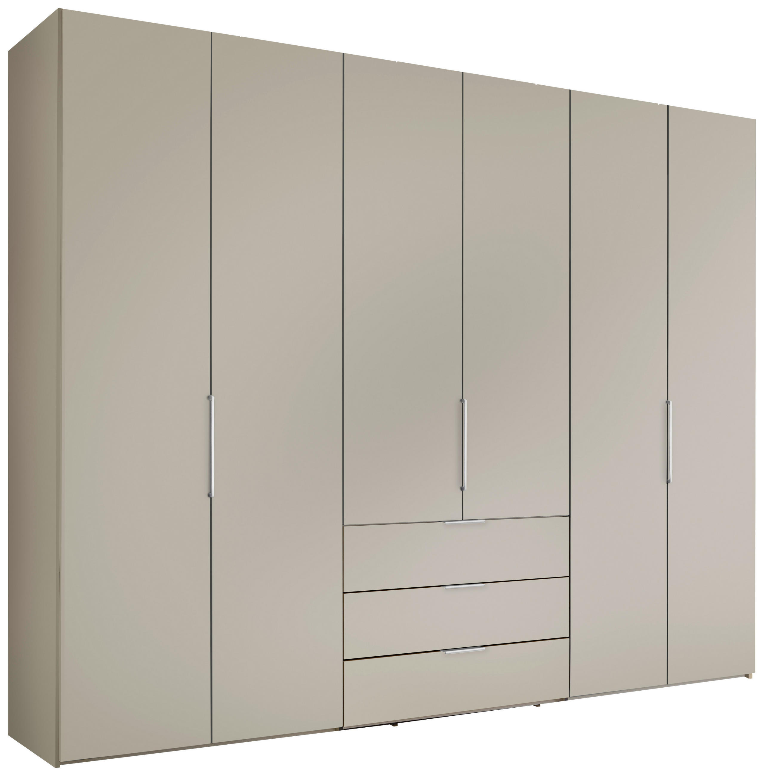 DREHTÜRENSCHRANK inkl. Zubehör 298/240/63 cm,  in Sandfarben, 6-türig  - Sandfarben/Alufarben, Design, Holzwerkstoff/Metall (298/240/63cm) - Dieter Knoll