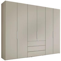 DREHTÜRENSCHRANK inkl. Zubehör 298/240/63 cm,  in Sandfarben, 6-türig  - Sandfarben/Alufarben, Design, Holzwerkstoff/Metall (298/240/63cm) - Dieter Knoll