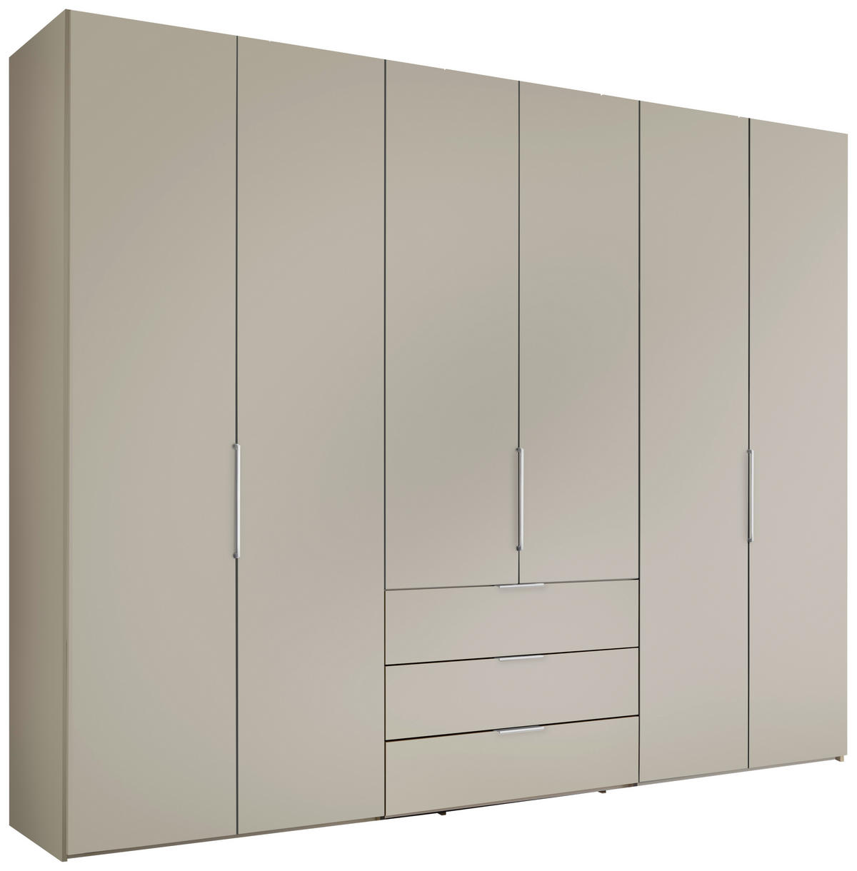 DREHTÜRENSCHRANK inkl. Zubehör 298/240/63 cm,  in Sandfarben, 6-türig  - Sandfarben/Alufarben, Design, Holzwerkstoff/Metall (298/240/63cm) - Dieter Knoll