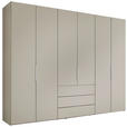 DREHTÜRENSCHRANK inkl. Zubehör 298/240/63 cm,  in Sandfarben, 6-türig  - Sandfarben/Alufarben, Design, Holzwerkstoff/Metall (298/240/63cm) - Dieter Knoll