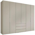 DREHTÜRENSCHRANK inkl. Zubehör 298/240/63 cm,  in Sandfarben, 6-türig  - Sandfarben/Alufarben, Design, Holzwerkstoff/Metall (298/240/63cm) - Dieter Knoll