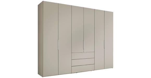 DREHTÜRENSCHRANK inkl. Zubehör 298/240/63 cm,  in Sandfarben, 6-türig  - Sandfarben/Alufarben, Design, Holzwerkstoff/Metall (298/240/63cm) - Dieter Knoll