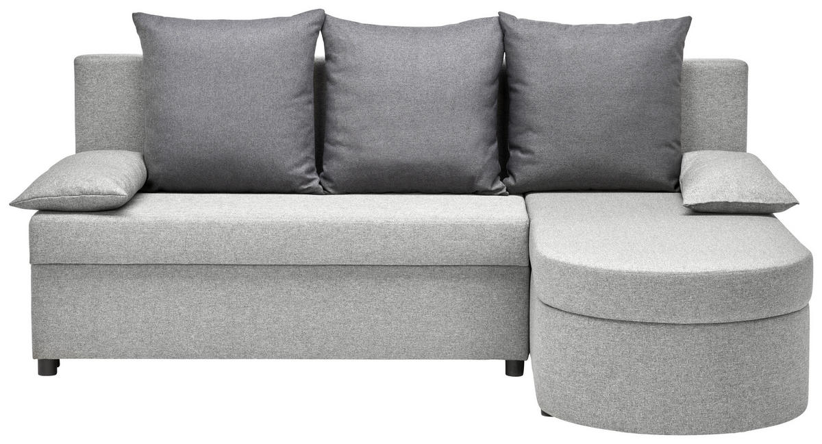 ECKSOFA in Webstoff Grau, Dunkelgrau  - Dunkelgrau/Anthrazit, Konventionell, Kunststoff/Textil (159/196cm) - Ti'me