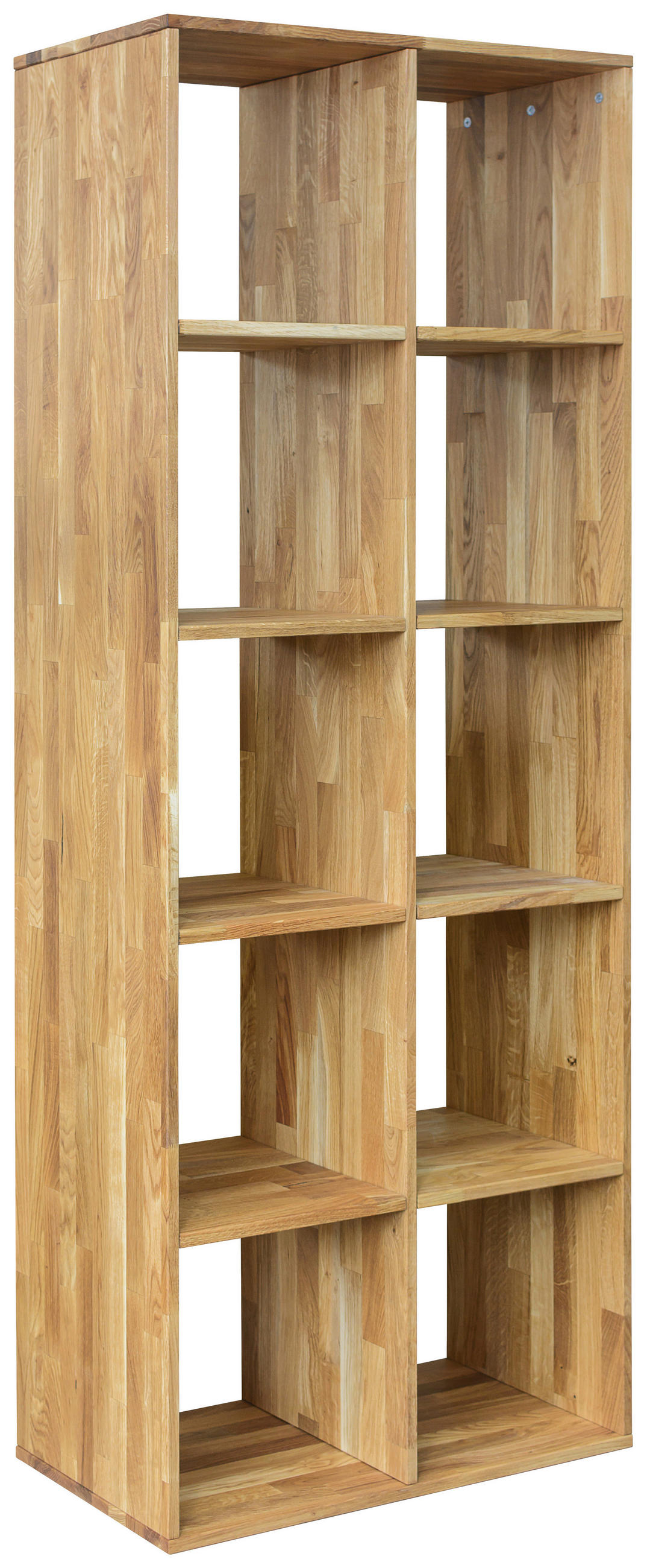 REGAL Wildeiche massiv Eichefarben  - Eichefarben, Natur, Holz (75,4/186/35cm) - Livetastic