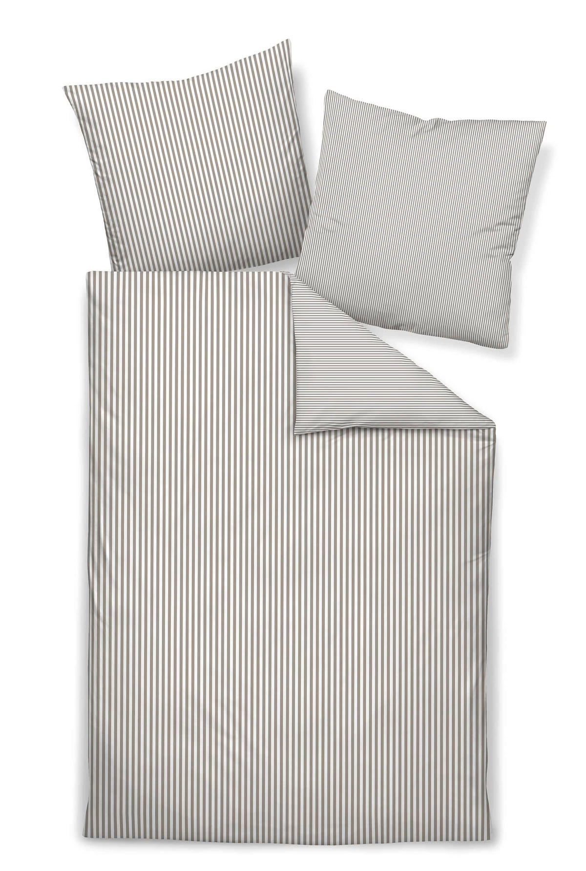 WENDEBETTWÄSCHE Giorgio Makosatin 200/200 cm  - Braun/Weiß, KONVENTIONELL, Textil (200/200cm) - Janine