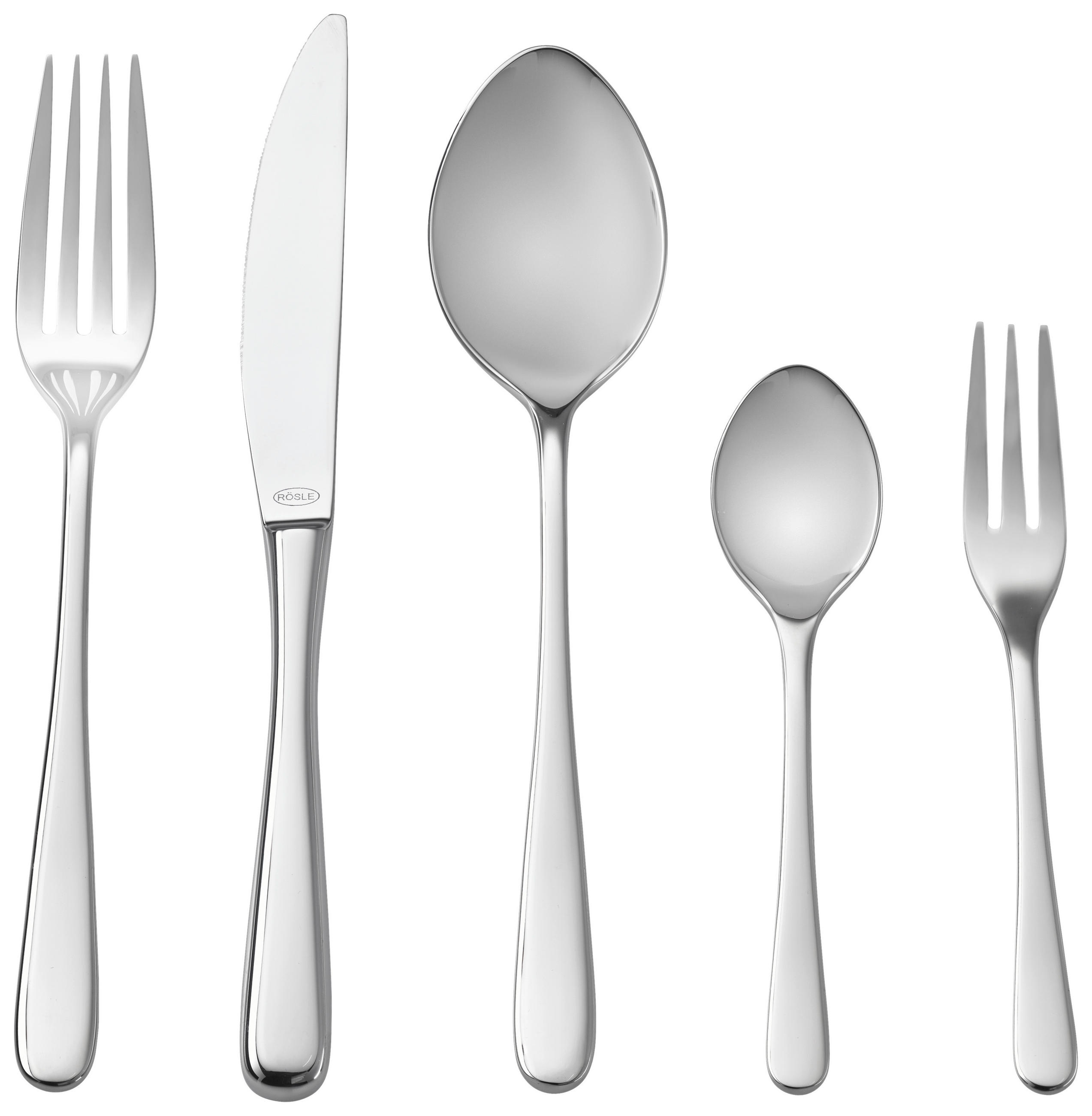 BESTECKSET Passion 30-teilig  - Silberfarben, Basics (27,5/46,0/5,5cm) - Rösle