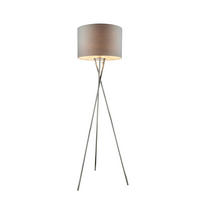 STOJEČA SVETILKA        62/160 cm       - barve kroma/siva, Konvencionalno, kovina/tekstil (62/160cm) - Globo