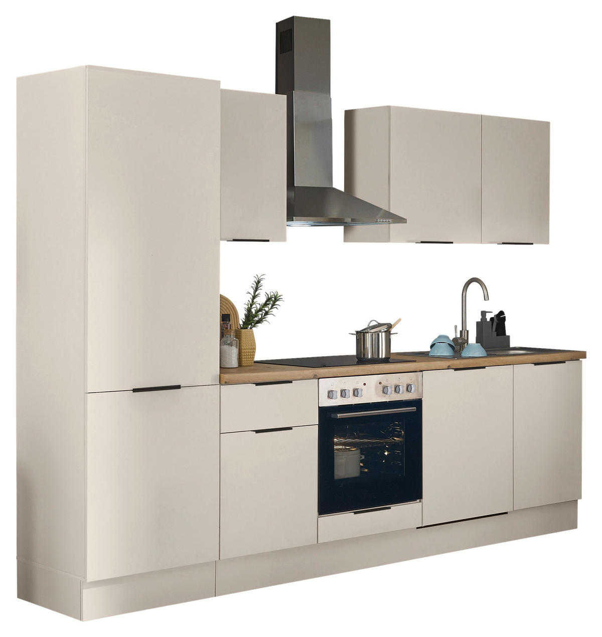 KÜCHENBLOCK   in Kaschmir  - Kaschmir/Schwarz, Basics, Holzwerkstoff/Metall (280/211/60cm) - Xora