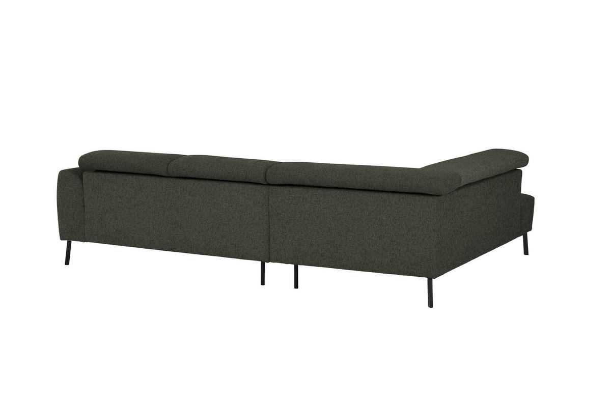 ECKSOFA in Chenille Graubraun  205/280 cm  - Graubraun/Schwarz, Design, Textil/Metall (205/280cm) - Xora