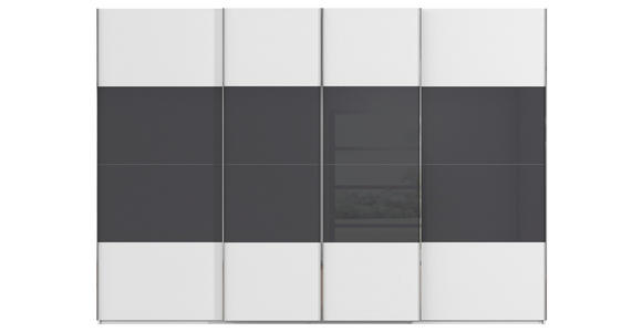 SCHWEBETÜRENSCHRANK  in Schwarz, Weiß  - Chromfarben/Schwarz, KONVENTIONELL, Glas/Holzwerkstoff (316/223/68cm) - Novel