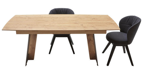 ESSTISCH in Holz, Metall 160(260)/95/77 cm - Eichefarben/Anthrazit, KONVENTIONELL, Holz/Metall (160(260)/95/77cm) - Valnatura