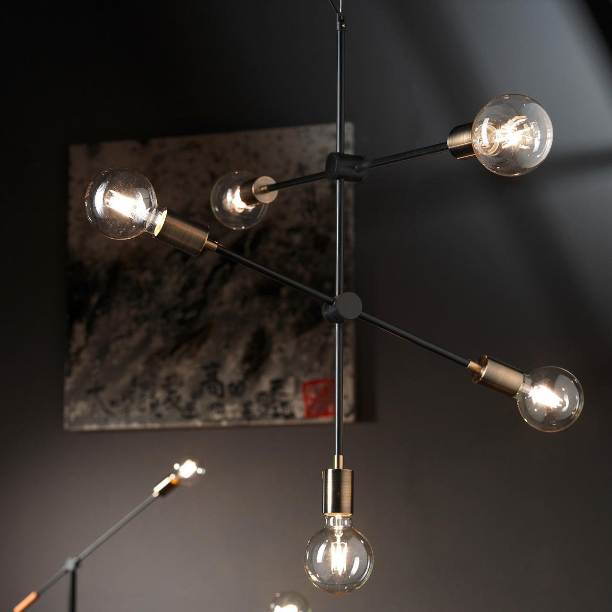 HÄNGELEUCHTE 96/80/125 cm  - Goldfarben/Schwarz, Design, Metall (96/80/125cm)