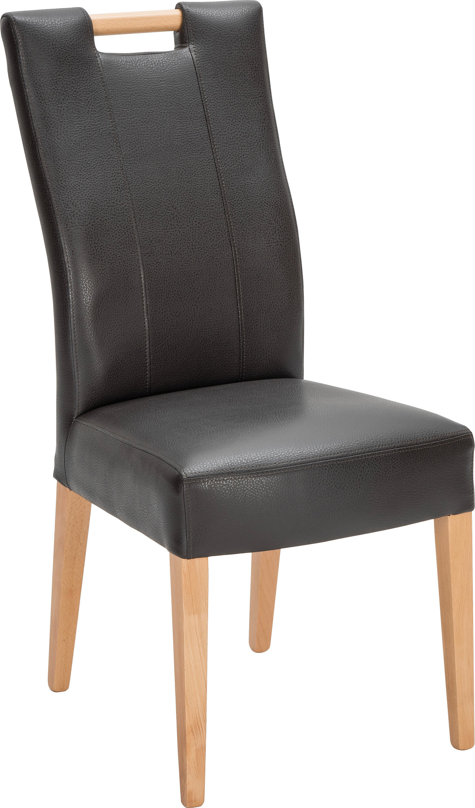 SCAUN in lemn, textil culoare lemn fag, maro închis  - culoare lemn fag/maro închis, Konventionell, lemn/textil (64/100/47cm) - Cantus