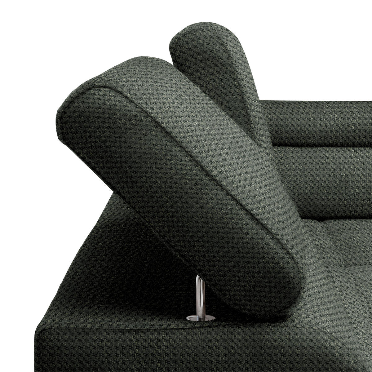 HÖRNSOFFA i chenille, vävt tyg mörkgrön  - svart/mörkgrön, Modern, textil/plast (283/106cm) - MID.YOU