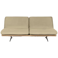 SCHLAFSOFA Holz, Leder Beige  - Beige/Schwarz, Design, Leder/Holz (204/92/90cm) - Dieter Knoll