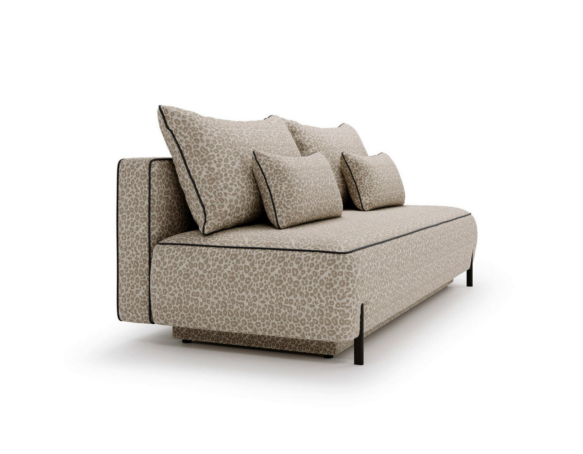 SCHLAFSOFA Jacquard Hellgrau Stoffauswahl, Rücken echt  - Hellgrau/Braun, Design, Textil/Metall (212/90/95cm) - Livetastic
