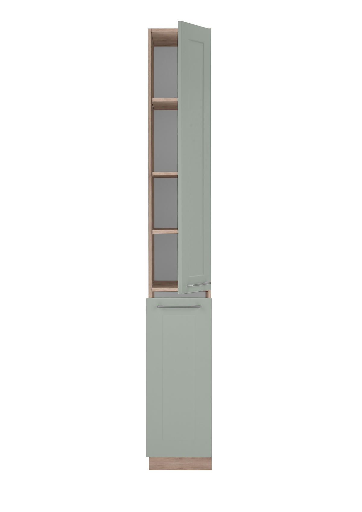 APOTHEKERSCHRANK 30/211/57 cm  in Eiche San Remo, Grün  - Chromfarben/Eiche San Remo, Design, Holzwerkstoff/Metall (30/211/57cm) - MID.YOU