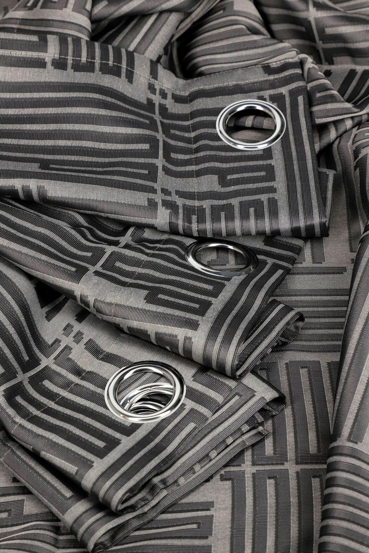 ÖSENSCHAL FINE BARS blickdicht 140/250 cm   - Taupe/Grau, Basics, Textil (140/250cm) - Joop!