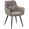 ARMLEHNSTUHL  in Eisen Mikrofaser  - Schwarz/Braun, LIFESTYLE, Textil/Metall (57/84/60cm) - MID.YOU