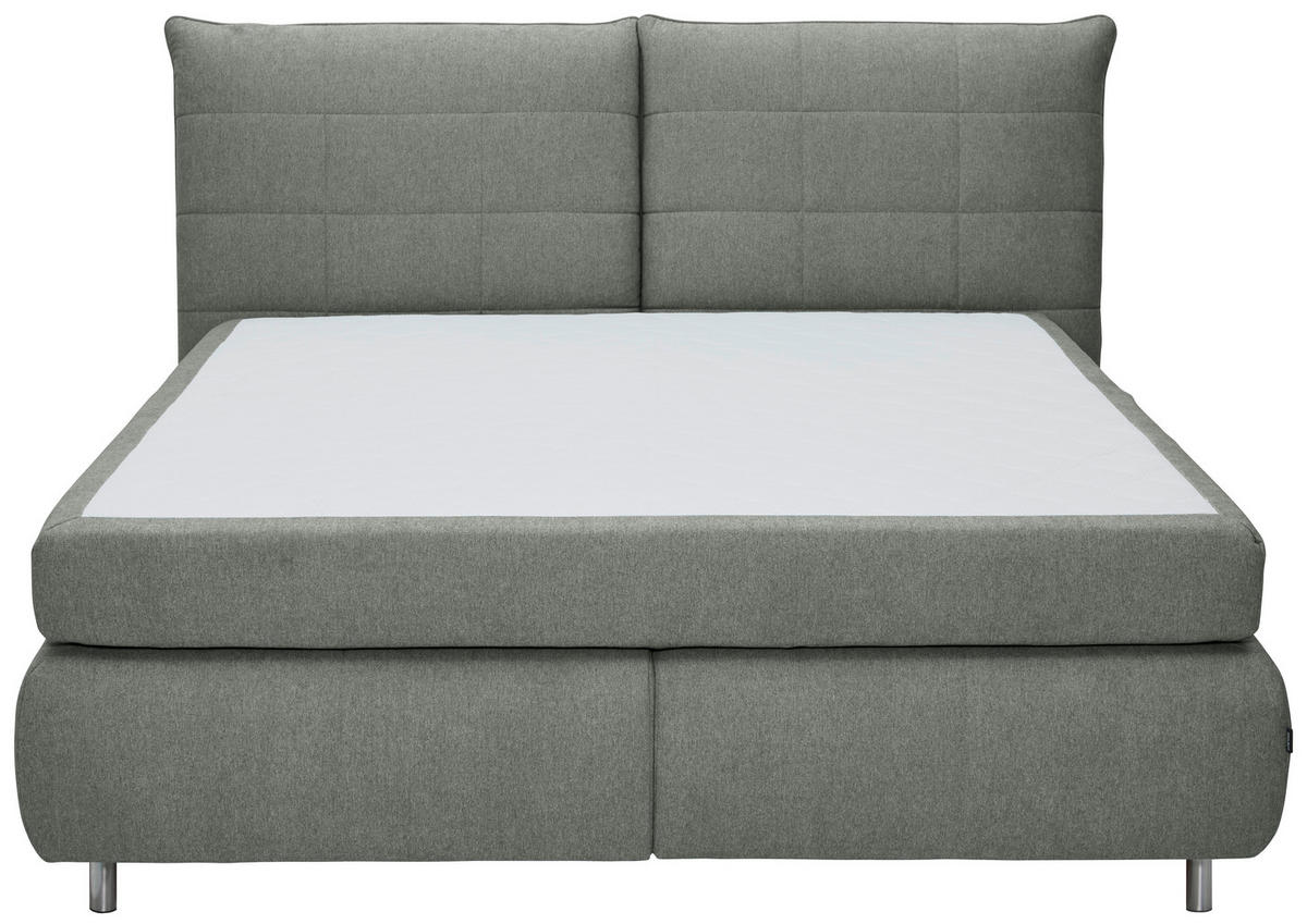 BOXSPRINGBETT  in Grau  - Edelstahlfarben/Grau, Konventionell, Textil (180/200cm) - Dieter Knoll