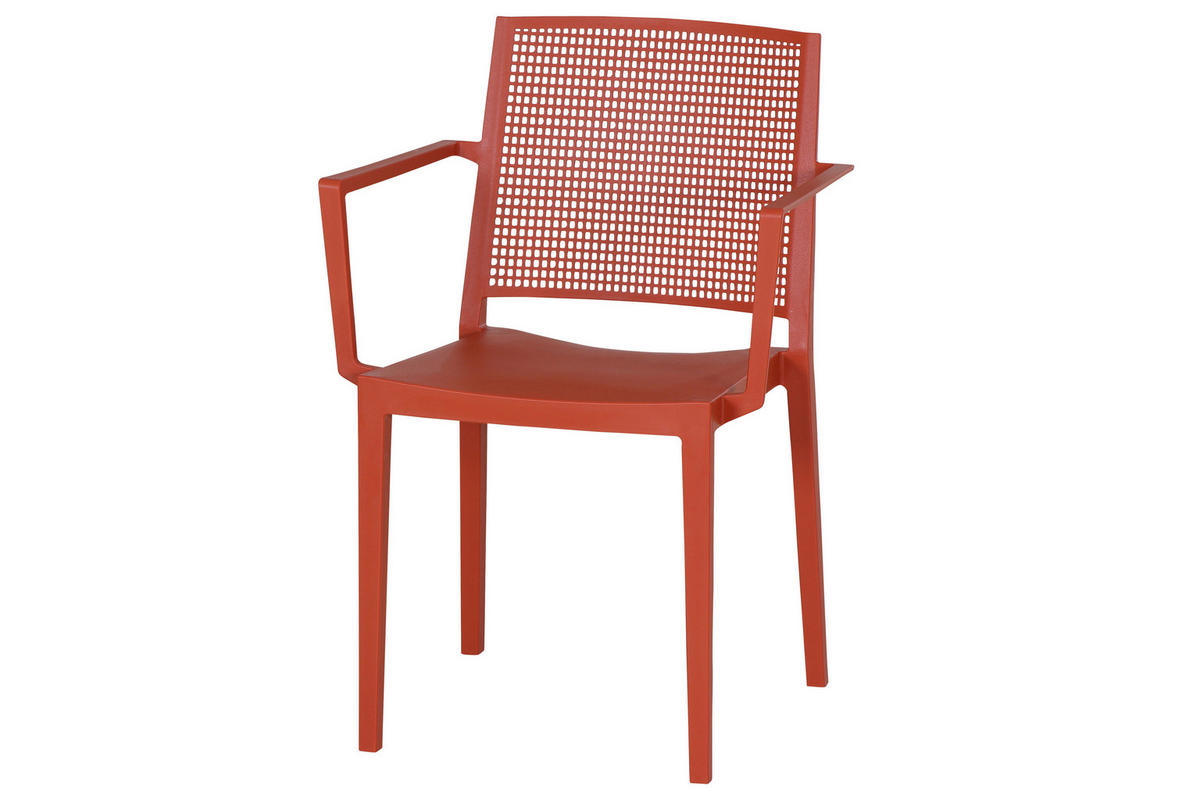 GARTENGARNITUR 3-teilig Stahl  - Anthrazit/Rot, Basics, Kunststoff/Metall (80/80/80cm) - Siena Garden