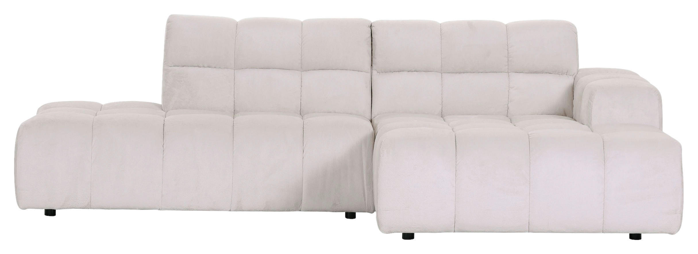 HÖRNSOFFA i plysch vit  - vit/svart, Klassisk, textil/plast (282/155cm) - MID.YOU