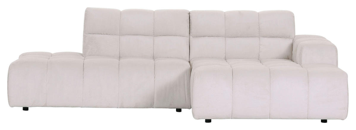 HÖRNSOFFA i plysch vit  - vit/svart, Klassisk, textil/plast (282/155cm) - MID.YOU