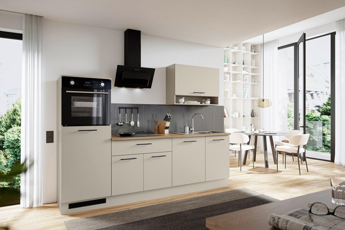 KÜCHENLEERBLOCK 260 cm   in Grau  - Eichefarben/Schwarz, Basics, Holzwerkstoff/Metall (260cm) - MID.YOU