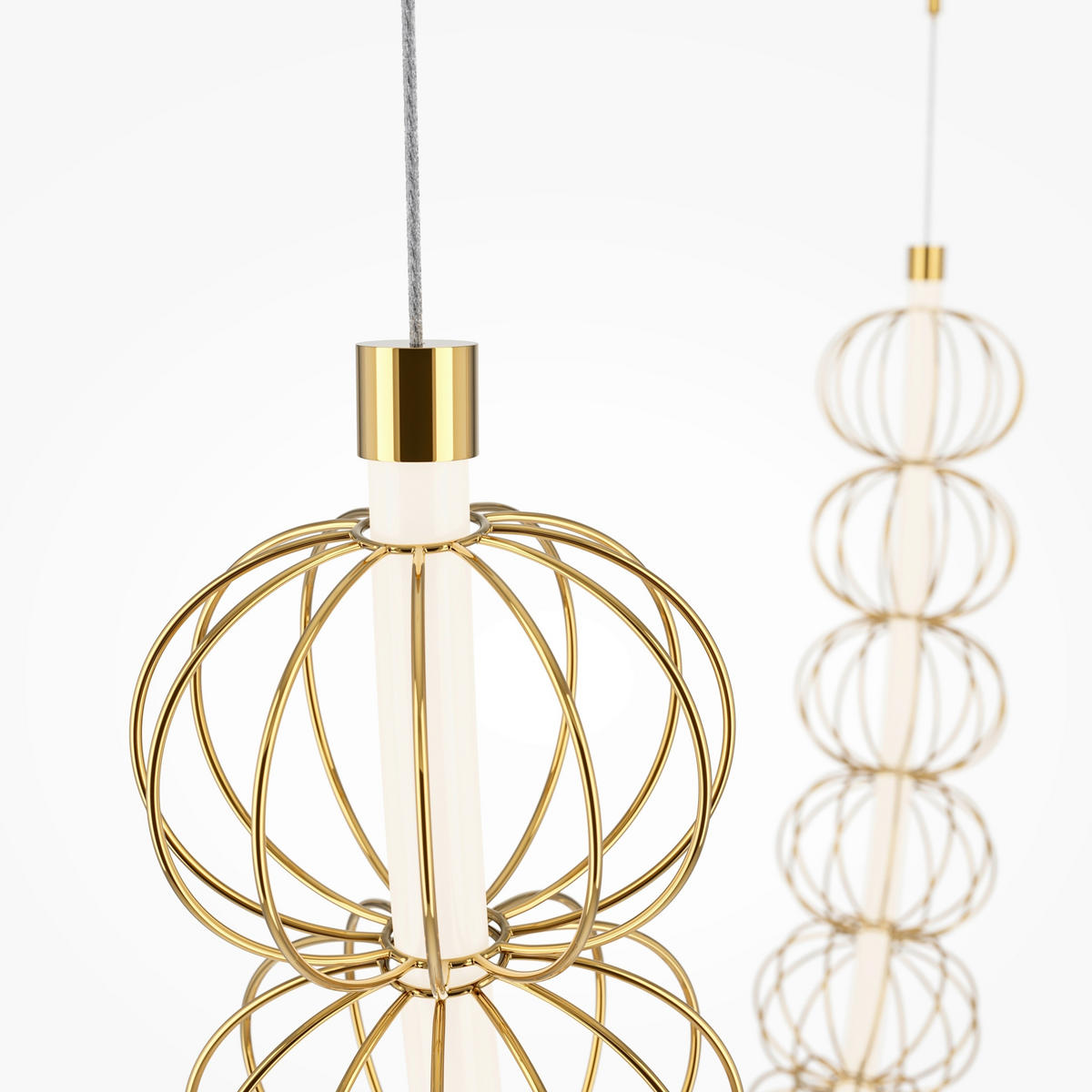 PENDELLAMPA Golden Cage 208.6/184/35 cm  - guldfärgad, Design, metall (208.6/184/35cm) - MAYTONI