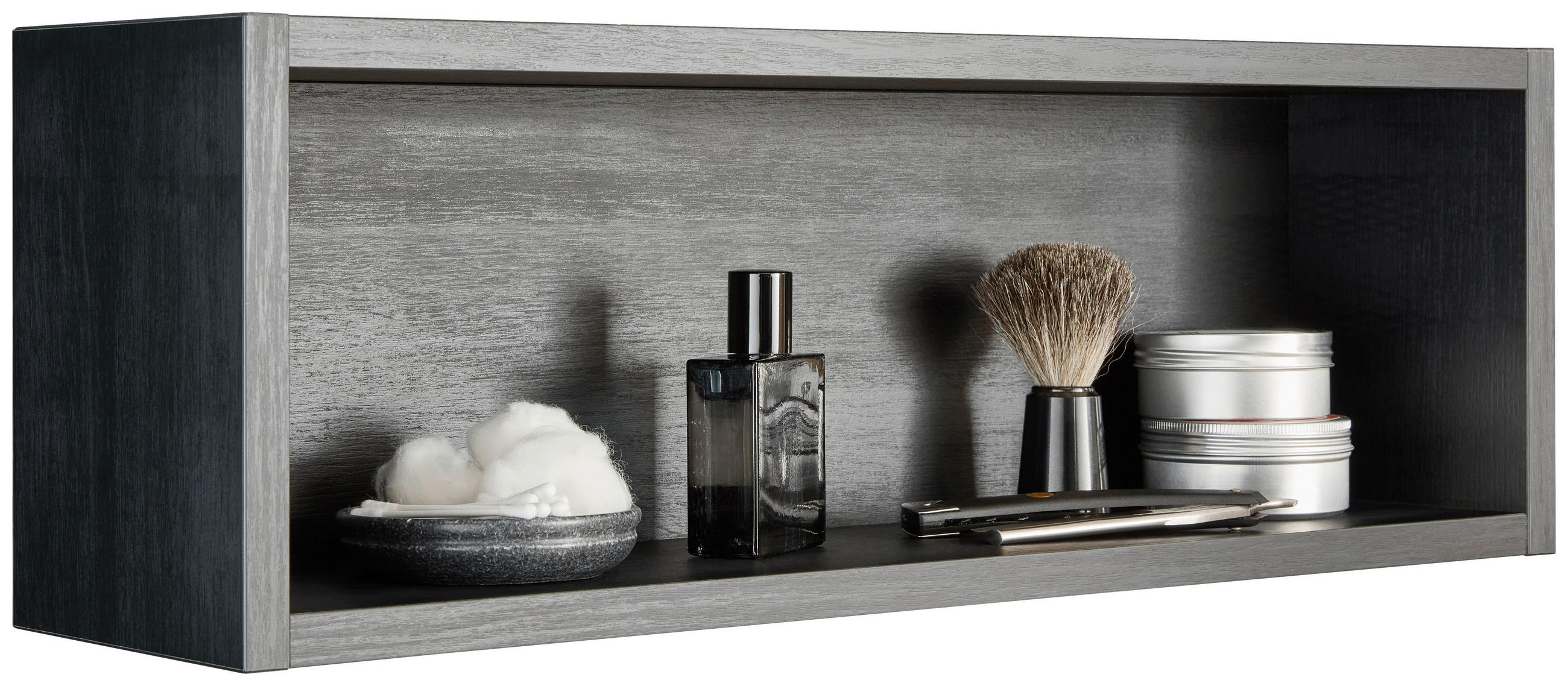 BADEZIMMERREGAL 60/20/15 cm  - Schwarz, Holzwerkstoff (60/20/15cm) - Novel