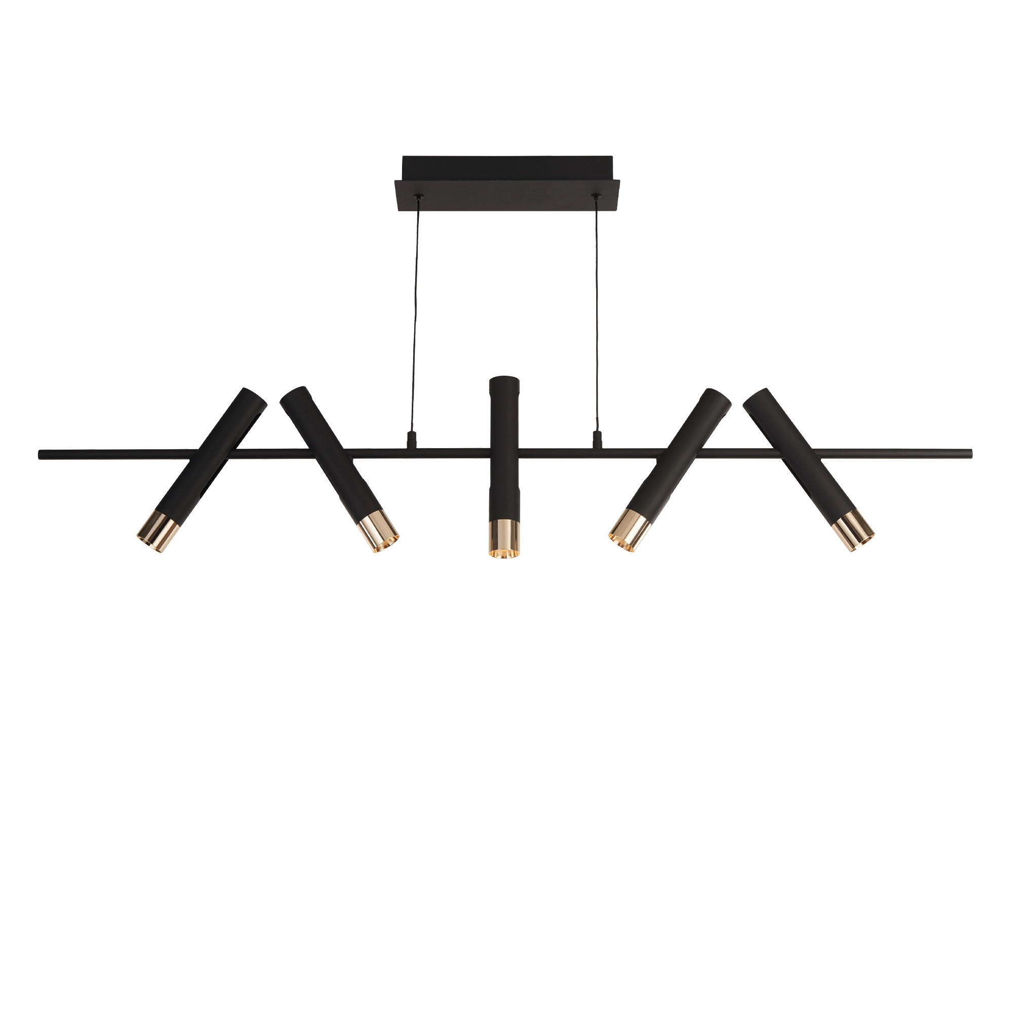 LED-PENDELLAMPA Cylinder 10/23.5/120 cm  - svart/guldfärgad, Basics, metall/plast (10/23.5/120cm)