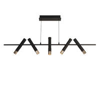 LED-PENDELLAMPA Cylinder 10/23.5/120 cm  - svart/guldfärgad, Basics, metall/plast (10/23.5/120cm)