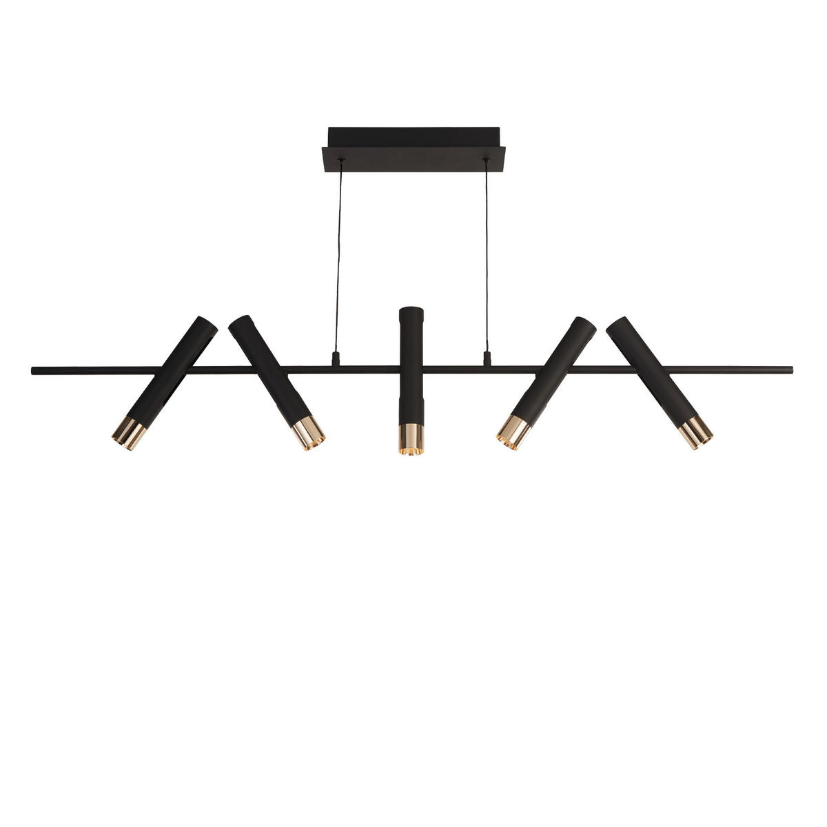 LED-PENDELLAMPA Cylinder 10/23.5/120 cm  - svart/guldfärgad, Basics, metall/plast (10/23.5/120cm)