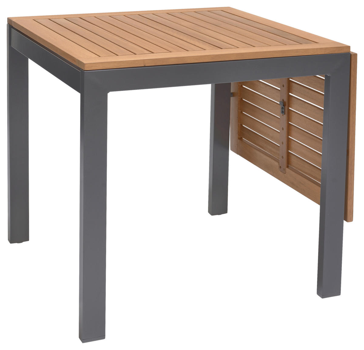 GARTENTISCH ausziehbar 75-126/70/75 cm Holz, Metall rechteckig  - Dunkelgrau/Naturfarben, Design, Holz/Metall (75-126/70/75cm) - Ambia Garden