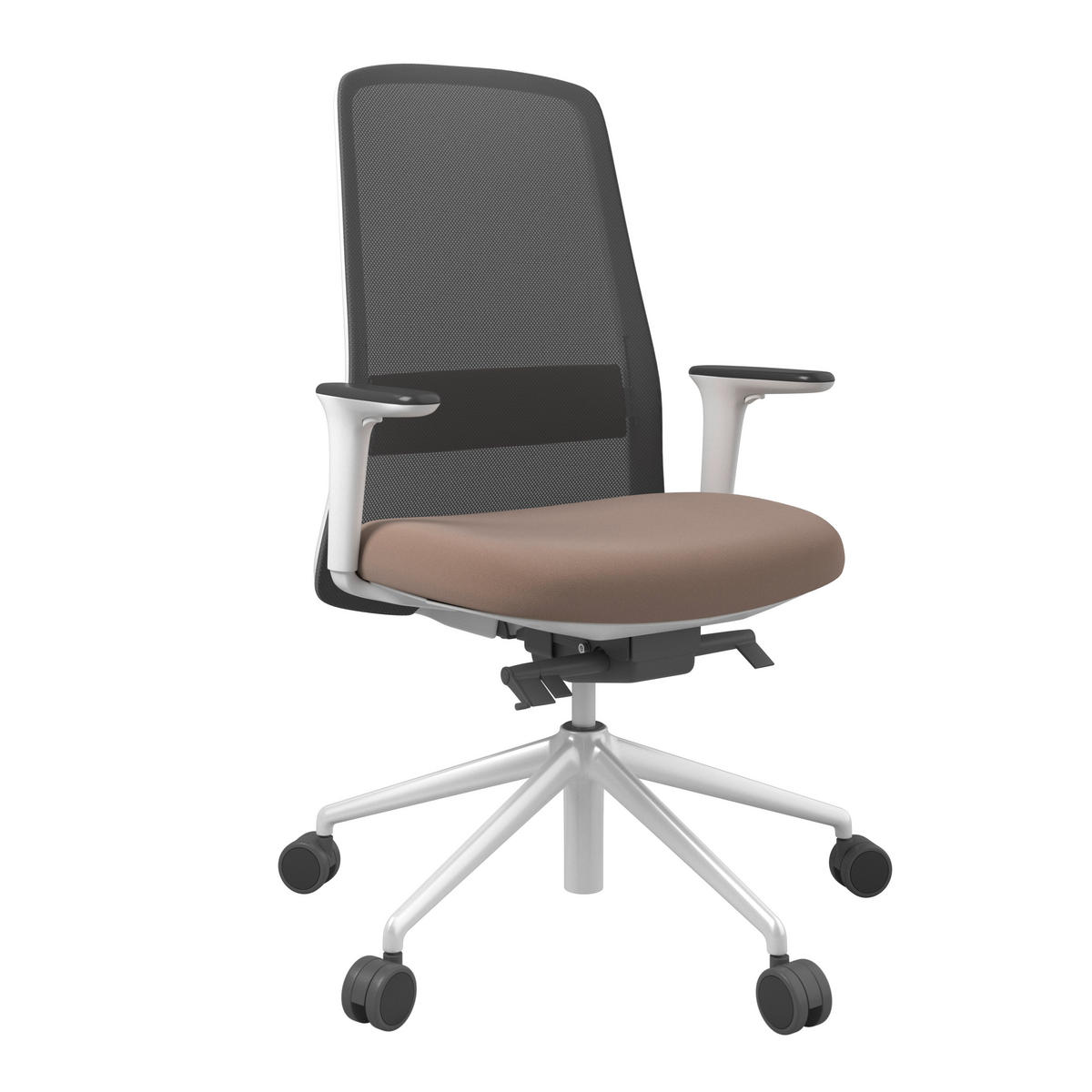 DREHSTUHL Braun, Schwarz, Weiß  - Schwarz/Braun, MODERN, Kunststoff/Textil (70/103-115/70cm)