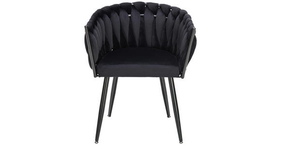 ARMLEHNSTUHL in Samt - Schwarz, LIFESTYLE, Textil/Metall (60/78/55cm) - Ambia Home